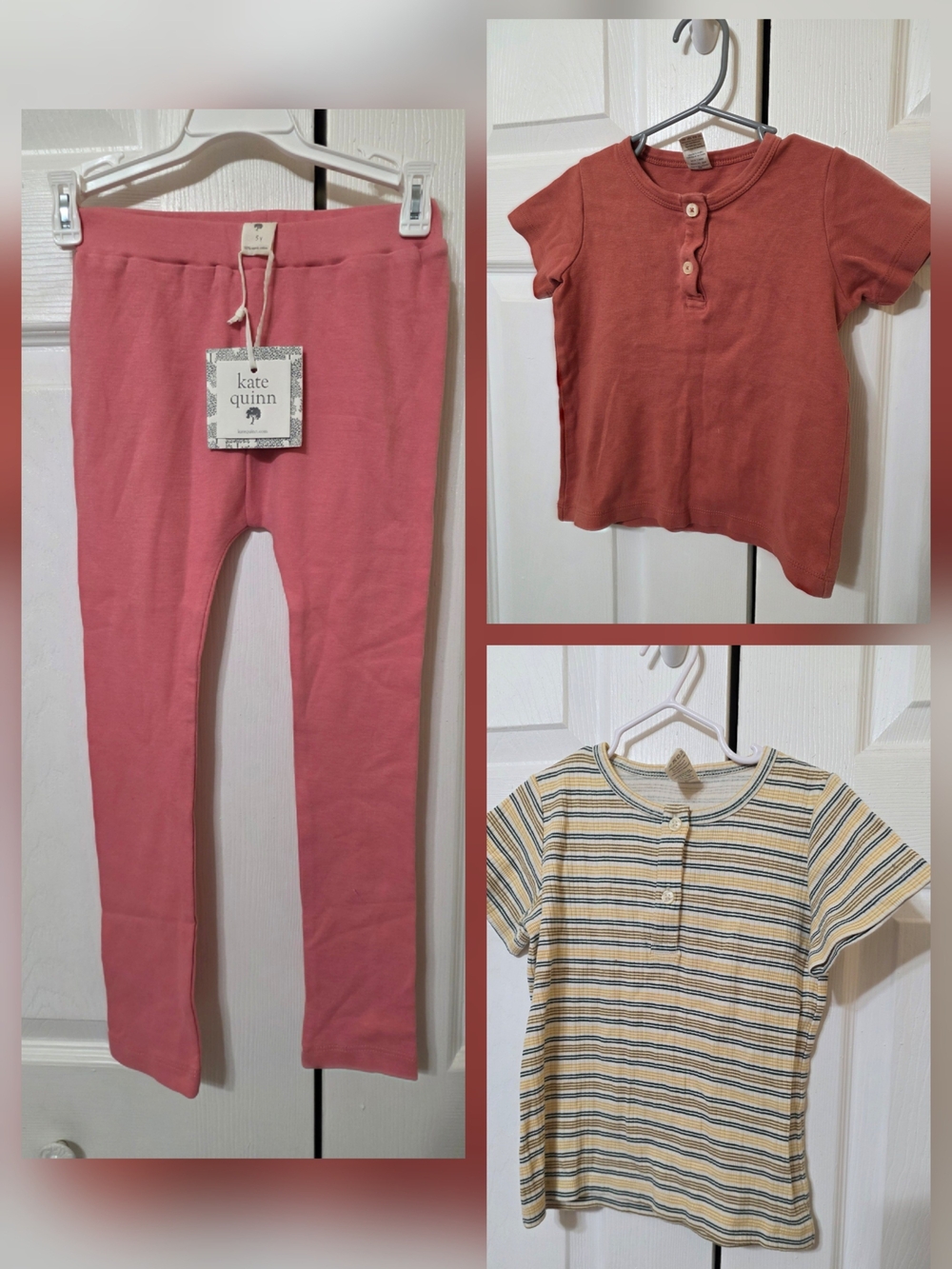 kate quinn Pink Leggings + 2 Toddler Shirts Bundle